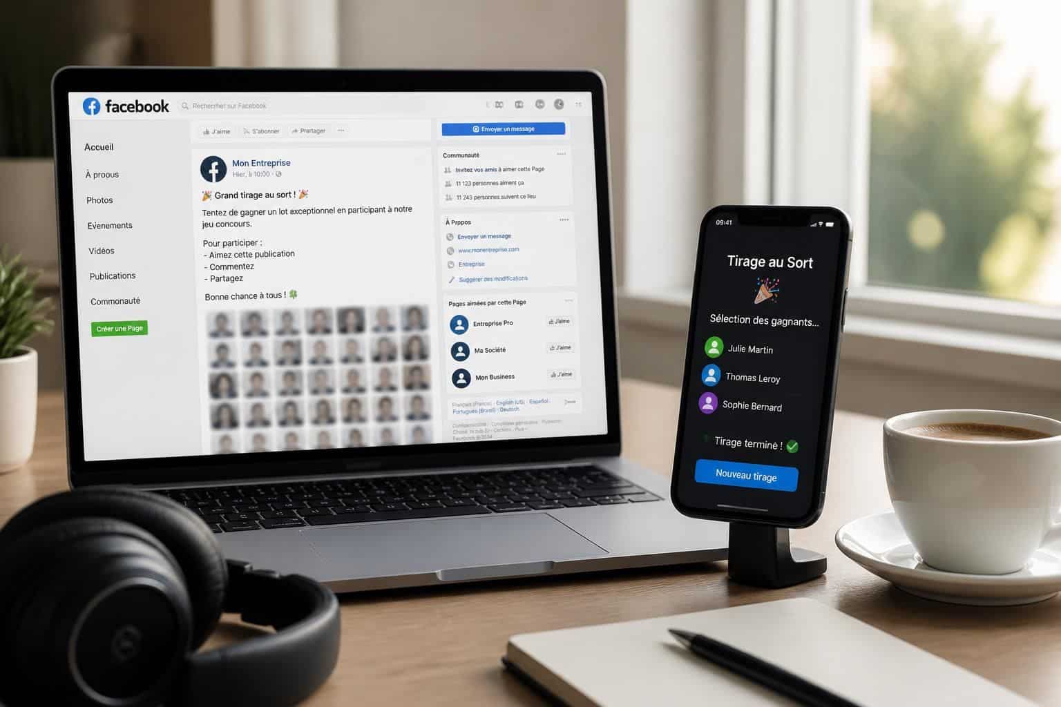 utilisez notre outil gratuit de tirage au sort facebook pour sélectionner rapidement et facilement vos gagnants en toute transparence.